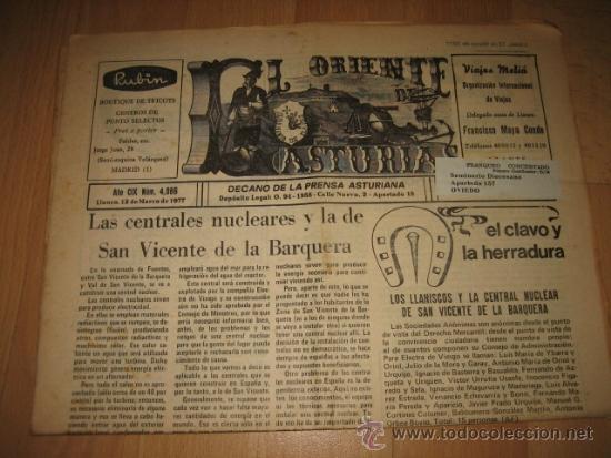 Collectionnisme de Revues et Journaux: EL ORIENTE DE ASTURIAS DECANO DE LA PRENSA ASTURIANA LLANES 12 DE MARZO DE 1977