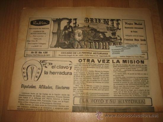Collectionnisme de Revues et Journaux: EL ORIENTE DE ASTURIAS DECANO DE LA PRENSA ASTURIANA LLANES 5 DE FEBRERO  DE 1977