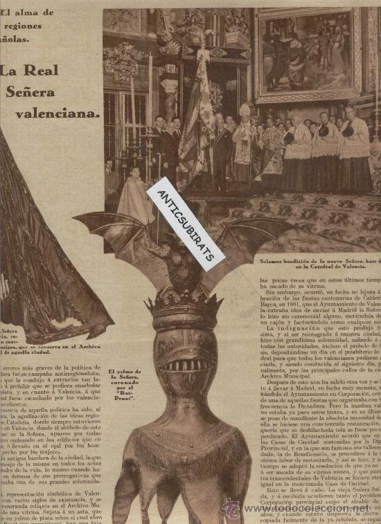 Coleccionismo de revistas y peri&oacute;dicos: REVISTA 1930 REAL SE&Ntilde;ERA VALENCIANA SENYERA VALENCIA RAT PENAT REYES A LERIDA CLARA FUENTES BEJARANO