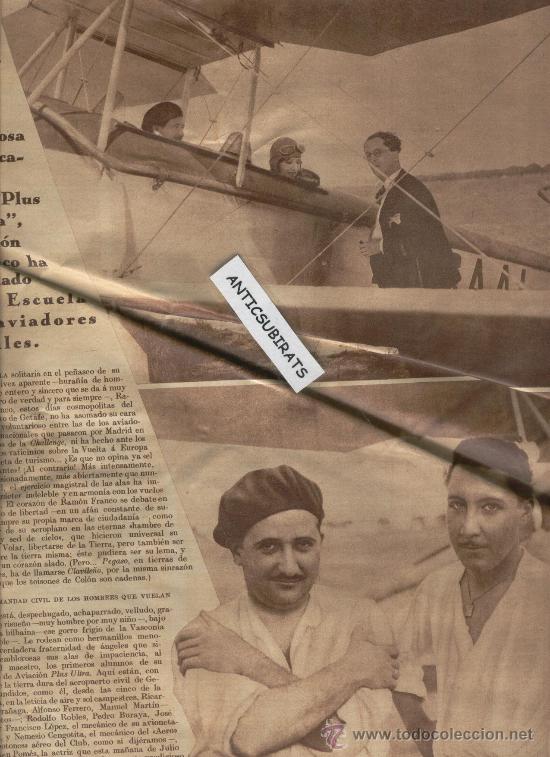 Coleccionismo de revistas y peri&oacute;dicos: REVISTA A&Ntilde;O 1930 AVIACION ESPA&Ntilde;OLA PLUS ULTRA RAMON FRANCO GETAFE CARMENCITA POMES