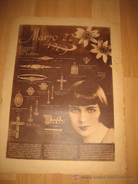 Coleccionismo de Revistas y Peri&oacute;dicos: PUBLICIDAD TRUST JOYERO  HOJA DE REVISTA A B C 1929