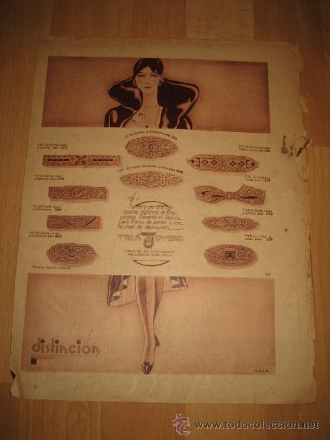 Coleccionismo de Revistas y Peri&oacute;dicos: BROCHES  PLATINO Y ORO  TRUST JOYEROS PUBLICIDAD HOJA DE REVISTA A B C 1929