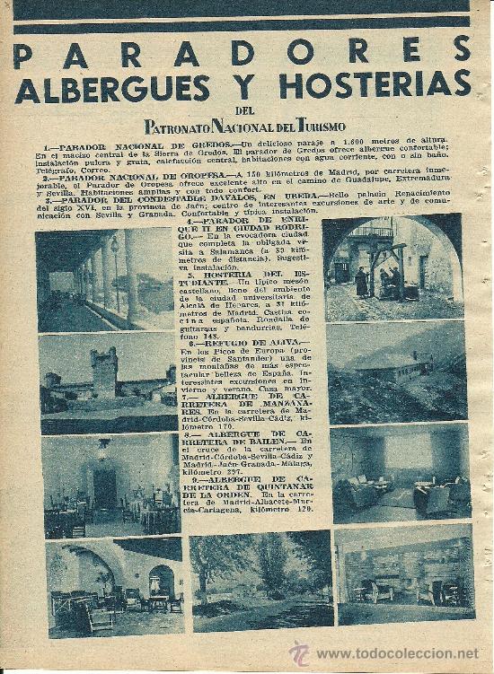 Sammeln von Zeitschriften und Zeitungen: Paradores albergues y Hoster&iacute;as del Patronato nacional de Turismo PNT - 1934