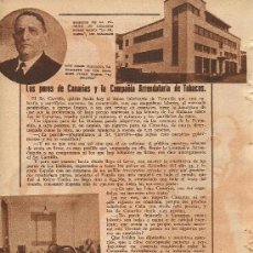 Coleccionismo de Revistas y Periódicos: * CANARIAS * PUBLICIDAD COMPAÑÍA ARRENDATARIA DE TABACOS, MARCA PUROS LA BELLEZA - 1934