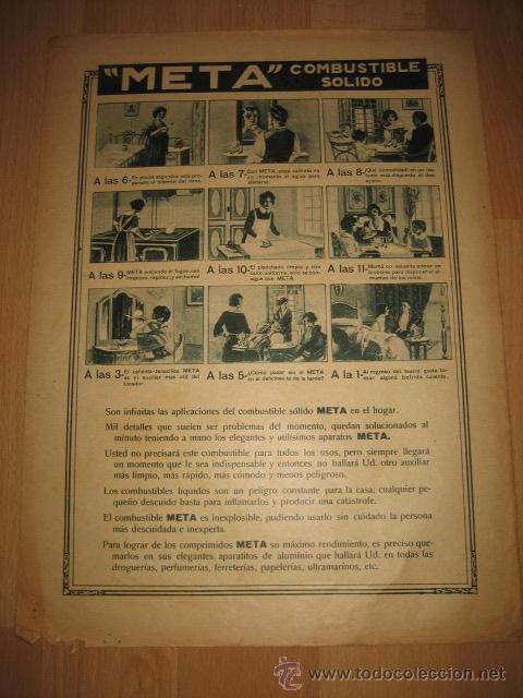 Collectionnisme de Revues et Journaux: PUBLICIDAD  META COMBUSTIBLE SOLIDO/CARICATURA FRESNO DE D.ODON DE BUEN HOJA DE REVISTA A B C 1929