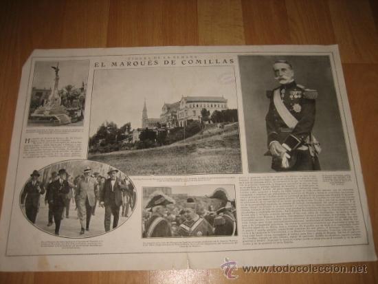 Coleccionismo de Revistas y Peri&oacute;dicos: FIGURAS DE LA SEMANA EL MARQUES DE COMILLAS 2 HOJAS DE REVISTA NUEVO MUNDO 1925