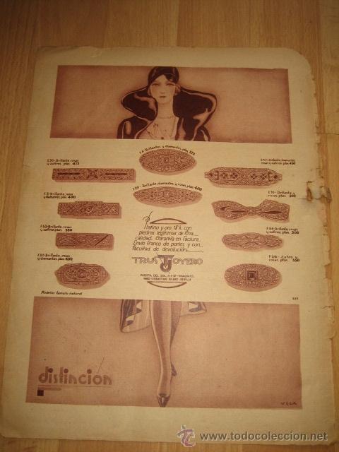 Coleccionismo de Revistas y Peri&oacute;dicos: MODELOS DE BROCHES CON DIAMANTES  JOYEROS TRUST HOJA DE REVISTA A B C  1929