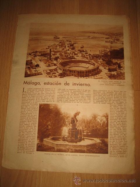 Sammeln von Zeitschriften und Zeitungen: MALAGA ESTACION DE INVIERNO HOJA  DE REVISTA A B C  1929