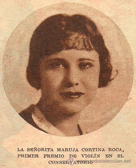 Coleccionismo de Revistas y Peri&oacute;dicos: Srta. Maruja Cortina Roca; primer premio de viol&iacute;n del Conservatorio - 1932
