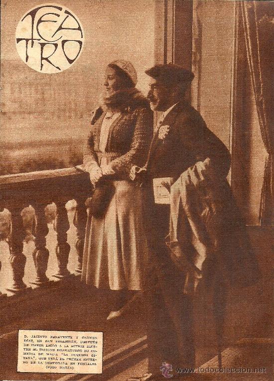 Coleccionismo de Revistas y Peri&oacute;dicos: * TEATRO * Jacinto Benavente y Carmen D&iacute;az en San Sebasti&aacute;n  - 1932