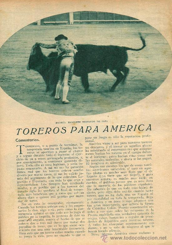 Coleccionismo de Revistas y Peri&oacute;dicos: * TOROS Y TOREROS * Manolete, Rey Conde, &uacute;ltimas ferias&hellip; - 1932
