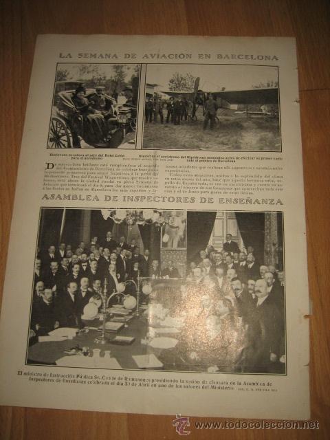 Coleccionismo de Revistas y Peri&oacute;dicos: LA SEMANA DE LA AVIACION EN BARCELONA/ASAMBLEA DE INSPECTORES DE ENSE&Ntilde;AHOJA REVISTA NUEVO MUNDO 1910
