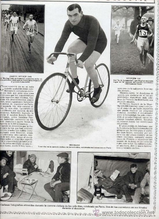 Coleccionismo de revistas y peri&oacute;dicos: PARIS 1914 FRANCIA CICLISMO 6 DIAS DE PARIS  VENCEDOR HOURLIER HOJA REVISTA
