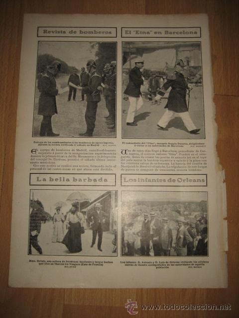 Coleccionismo de Revistas y Peri&oacute;dicos: MADRID ENTREGA DE NOMBRAMIENTOS A LOS BOMBEROS DE NUEVO INGRESO RETAL HOJA REVISTA NUEVO MUNDO 1908