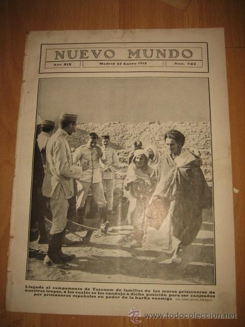 Sammeln von Zeitschriften und Zeitungen: LLEGADA CAMPAMENTO YAZANEM FAMILIARES DE MOROS PRISIONEROS DE  NUESTRASHOJA REVISTA NUEVO MUNDO 1912
