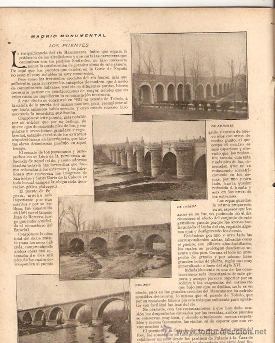 Colecionismo de Revistas e Jornais: A&Ntilde;O 1899.CUENTOS MAESTRO DOMINGUEZ.ROSARIO PINO.PUENTES DE MADRID.ANTOLINEZ.OLLER.GUIMERA.PERMANYER.