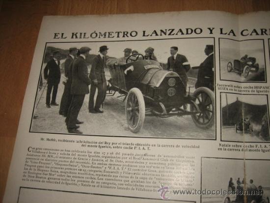Coleccionismo de Revistas y Peri&oacute;dicos: EL KILOMETRO LANZADO Y LA CARRERA DEL MONTE IGUELDO/ROSARIO PINO 2 HOJAS REVISTA NUEVO MUNDO 1911