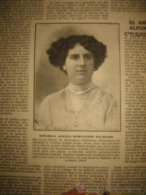 Coleccionismo de Revistas y Peri&oacute;dicos: LA SE&Ntilde;ORITA ANGELA HERNANDEZ MACHADO HA OBTENIDO PREMIO GOMEZ-ARIAS HOJA REVISTA NUEVO MUNDO 1911