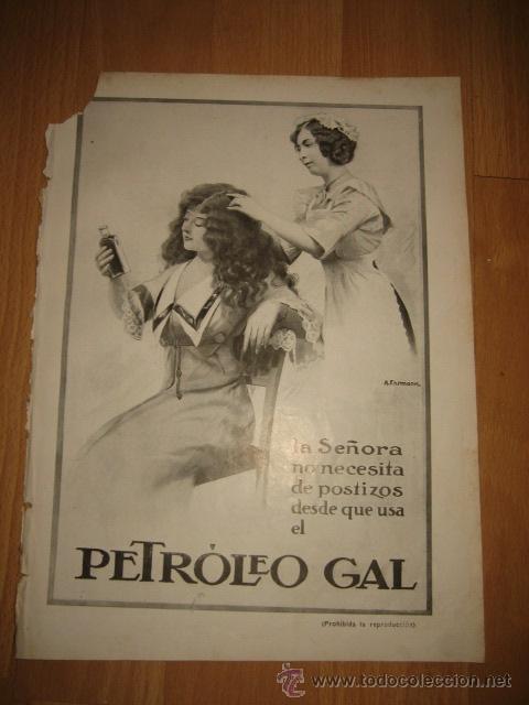 Coleccionismo de Revistas y Peri&oacute;dicos: PUBLICIDAD PETROLEO DE GAL  HOJA REVISTA NUEVO MUNDO 1913