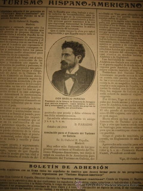 Coleccionismo de Revistas y Peri&oacute;dicos: DON BASILIO PARAISO PRESIDENTE DE LA CAMARA DE COMERCIO ZARAGOZA HOJA REVISTA NUEVO MUNDO 1912