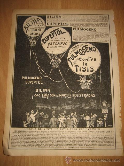 Coleccionismo de Revistas y Peri&oacute;dicos: PUBLICIDAD PILDORAS BILINA.EUPECTOL.PULMOGENO HOJA REVISTA NUEVO MUNDO 1912