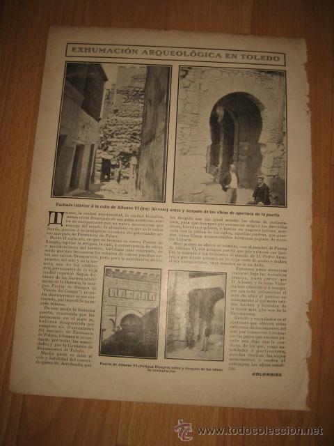 Coleccionismo de Revistas y Peri&oacute;dicos: EXHUMACION ARQUEOLOGICA EN TOLEDO HOJA REVISTA NUEVO MUNDO 1912