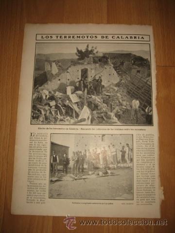 Coleccionismo de Revistas y Peri&oacute;dicos: LOS TERREMOTOS DE CALABRIA /LA FIESTA BENEFICA DEL CENTRO BETICO EN MADHOJA REVISTA NUEVO MUNDO 1912