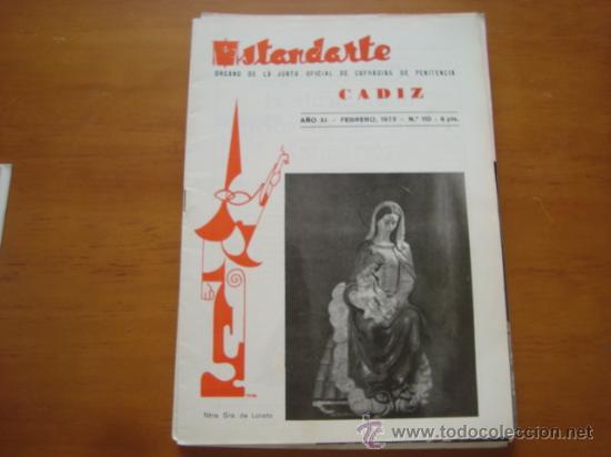 Coleccionismo de Revistas y Peri&oacute;dicos: revista semana santa cadiz, ESTANDARTE, COFRADIAS DE PENITENCIA 1973 N 110