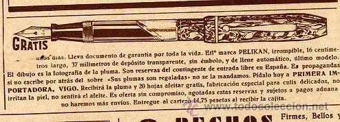Coleccionismo de Revistas y Peri&oacute;dicos: PELIKAN 1935 PLUMA ESTILOGRAFICA RETAL HOJA REVISTA