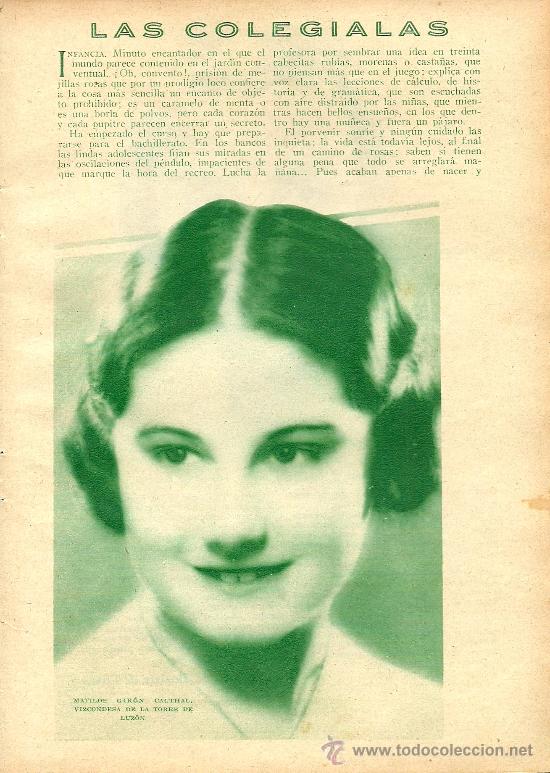 Coleccionismo de revistas y peri&oacute;dicos: Las colegialas ( Matilde Gir&oacute;n Cauthal y Rosario Mari&aacute;tegui y Silva) / Beatriz de Le&oacute;n - 1933