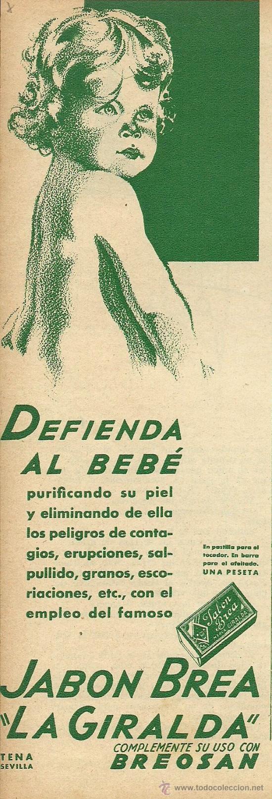 Coleccionismo de revistas y peri&oacute;dicos: Publicidad jab&oacute;n brea La Giralda - 1933