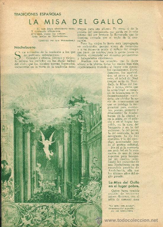 Collectionnisme de Revues et Journaux: Tradiciones espa&ntilde;olas: la misa del Gallo  - 1933