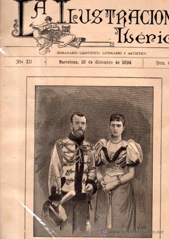 Coleccionismo de Revistas y Peri&oacute;dicos: LA ILUSTRACI&Oacute;N IB&Eacute;RICA, SEMANARIO CIENT&Iacute;FICO, LITERARIO Y ART&Iacute;STICO, A&Ntilde;O XII, BCN, 1894, N&ordm;624, LEER