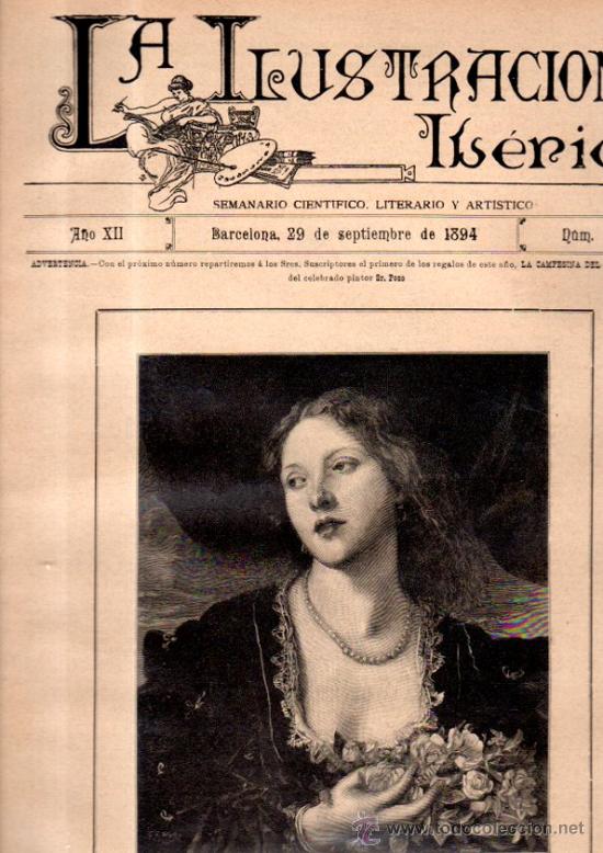 Coleccionismo de Revistas y Peri&oacute;dicos: LA ILUSTRACI&Oacute;N IB&Eacute;RICA, SEMANARIO CIENT&Iacute;FICO, LITERARIO Y ART&Iacute;STICO, A&Ntilde;O XII, BCN, 1894, N&ordm;613, LEER