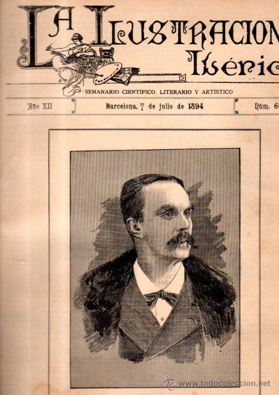Coleccionismo de Revistas y Peri&oacute;dicos: LA ILUSTRACI&Oacute;N IB&Eacute;RICA, SEMANARIO CIENT&Iacute;FICO, LITERARIO Y ART&Iacute;STICO, A&Ntilde;O XII, BCN, 1894, N&ordm;601, LEER