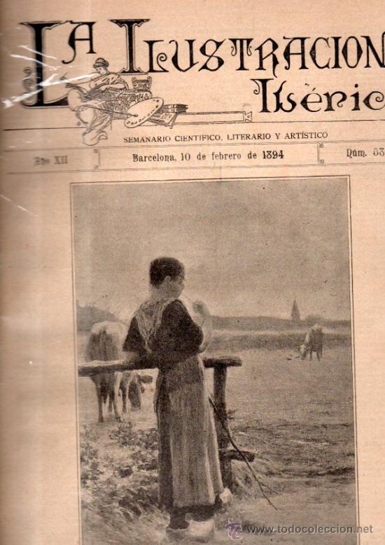 Coleccionismo de Revistas y Peri&oacute;dicos: LA ILUSTRACI&Oacute;N IB&Eacute;RICA, SEMANARIO CIENT&Iacute;FICO, LITERARIO Y ART&Iacute;STICO, A&Ntilde;O XII, N&ordm;580, BCN 1894