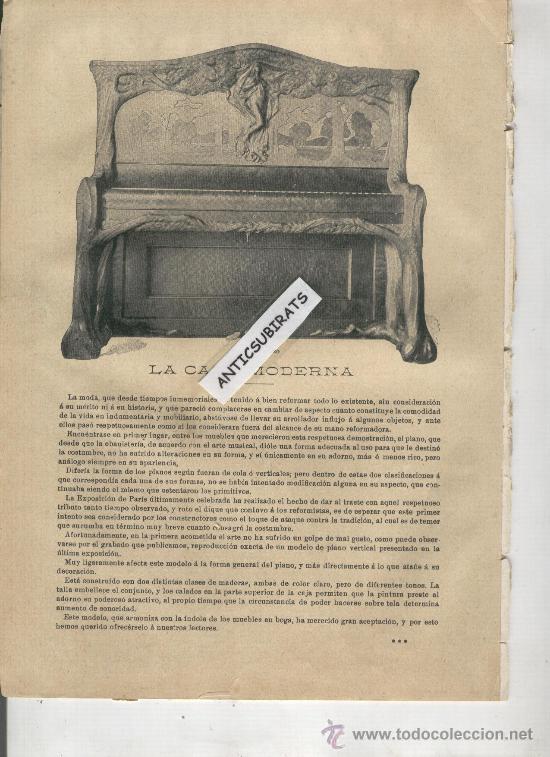 Coleccionismo de revistas y peri&oacute;dicos: REVISTA.A&Ntilde;O 1901.CUENTO EXTREME&Ntilde;O.EXTREMADURA.MUEBLES MODERNISTAS.PIANO.SABINO DE GOICOECHEA ARGOS.