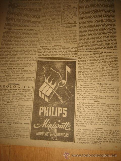 Coleccionismo de revistas y peri&oacute;dicos: PUBLICIDAD  PHILIPS MINIVATT VALVULAS ELECTRONICAS HOJA REVISTA ABC 1949