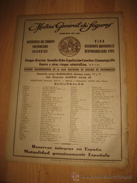 Coleccionismo de revistas y peri&oacute;dicos: PUBLICIDAD MUTUA GENERAL DE SEGUROS  HOJA REVISTA ABC 1949