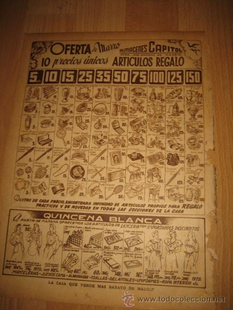Coleccionismo de revistas y peri&oacute;dicos: PUBLICIDAD ALMACENES CAPITOL LA CASA QUE VENDE MAS BARATO EN MADRID HOJA REVISTA ABC 1949
