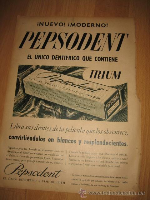 Coleccionismo de revistas y peri&oacute;dicos: DENTIFRICO PEPSODENT HOJA REVISTA ABC 1949