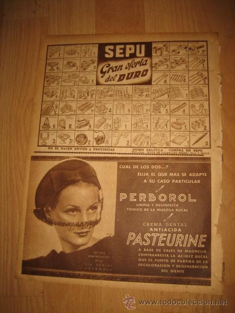 Coleccionismo de Revistas y Peri&oacute;dicos: PUBLICIDAD SEPU GRAN OFERTA DEL DURO/PERBOROL/PASTEURINE HOJA REVISTA ABC 1949