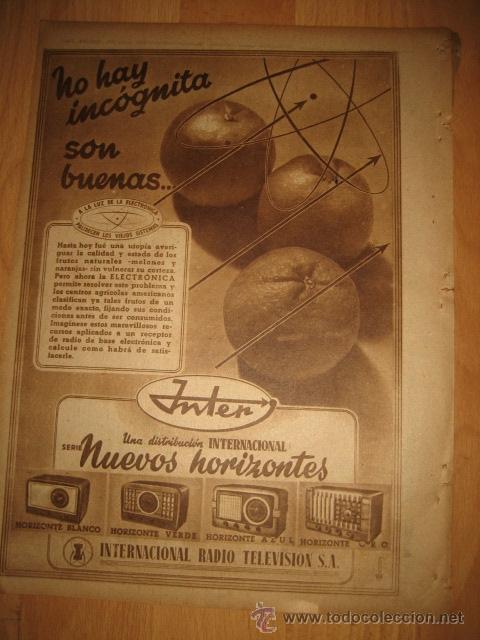 Coleccionismo de revistas y peri&oacute;dicos: PUBLICIDAD RADIO INTER  HOJA REVISTA ABC 1949