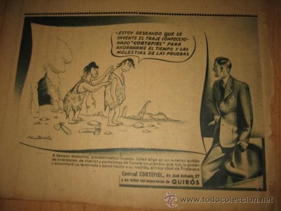 Coleccionismo de Revistas y Peri&oacute;dicos: VI&Ntilde;ETA PUBLICITARIA CENTRAL CORTEFIEL HOJA REVISTA ABC 1949