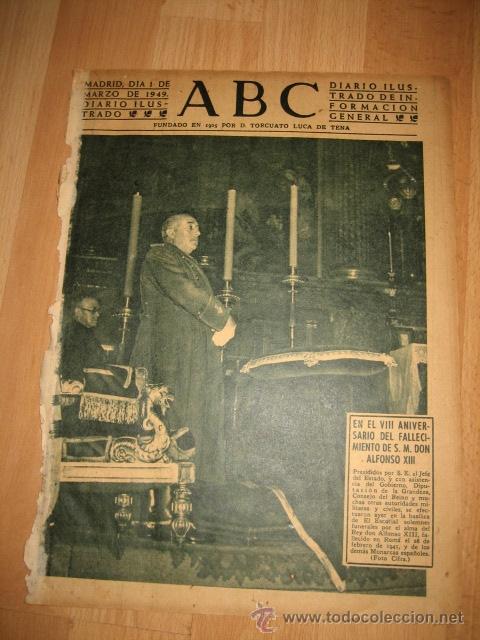 Coleccionismo de Revistas y Peri&oacute;dicos: PUBLICIDAD VARIADA/EN EL VII ANIVERSARIO DEL FALLECIMIENTO DE ALFONSO XIII HOJA REVISTA ABC 1949