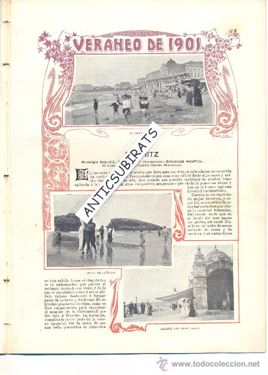 Collezionismo di Riviste e Giornali: REVISTA.A&Ntilde;O 1901.BIARRITZ.FOTOS ANTIGUAS. MADRID.CRIMEN EN CARABANCHEL.