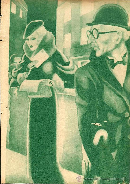 Colecionismo de Revistas e Jornais: El ladr&oacute;n de cartas / cuento de Jos&eacute; M&ordf; Salaverr&iacute;a con dibujo de Cobos  - 1934