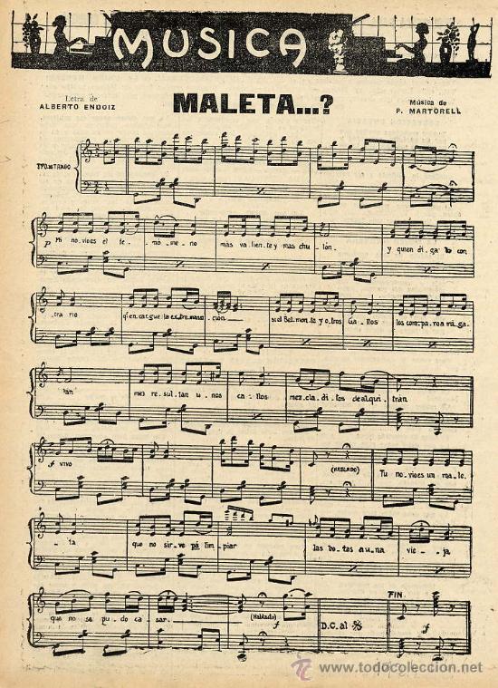 Coleccionismo de Revistas y Peri&oacute;dicos: MUSICA 1924 PARTITURA MALETA...?  HOJA REVISTA