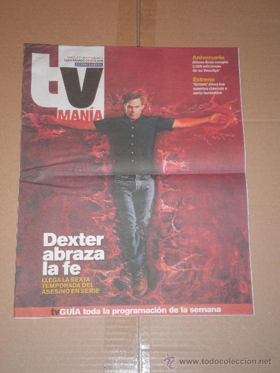 Coleccionismo de revistas y peri&oacute;dicos: TV MAN&Iacute;A (Del 21 al 27 de Enero de 2012 - en portada: Dexter &middot;24 P&aacute;ginas)