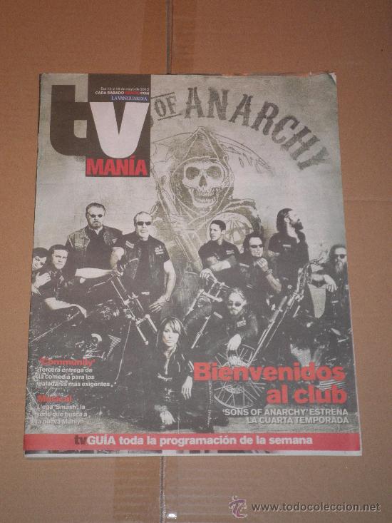 Coleccionismo de revistas y peri&oacute;dicos: TV MAN&Iacute;A (Del 12 al 18 de Mayo de 2012 - en portada: Sons of anarchy &middot;24 P&aacute;ginas)